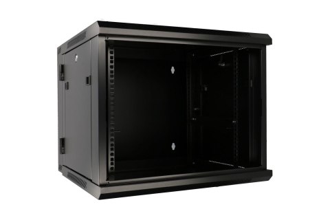 Extralink Szafa rack 6U 600x600 AZH Czarna montowana na ścianie, dwusekcyjna