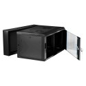 Extralink Szafa rack 6U 600x600 AZH Czarna montowana na ścianie, dwusekcyjna