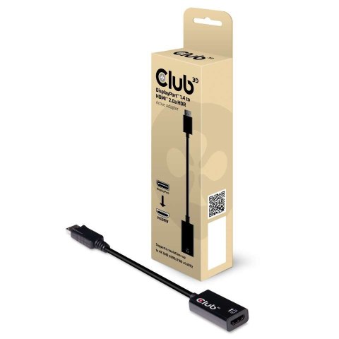 Adapter Club3D CAC-1080 (DisplayPort 1.4 to HDMI 2.0B HDR Adapter Supports 4096X2160@60Hz High Dynamic Range)