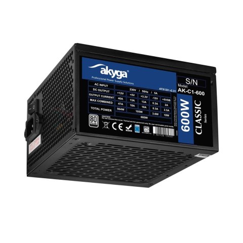 Akyga AK-C1-600 moduł zasilaczy 600 W 24-pin ATX ATX Czarny
