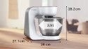 Maszyna kuchenna Bosch MUM58200, 1000W, 7 prędkości, miska do mieszania ze stali nierdzewnej 3,9L, Biały