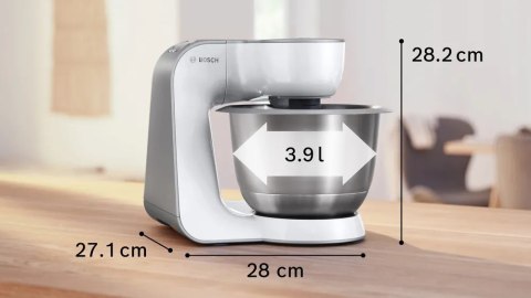 Maszyna kuchenna Bosch MUM58200, 1000W, 7 prędkości, miska do mieszania ze stali nierdzewnej 3,9L, Biały