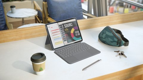 Logitech Combo Touch do iPada Air (M2/M3), iPad Air (5. generacji) - SZARY - AMERYKAŃSKI