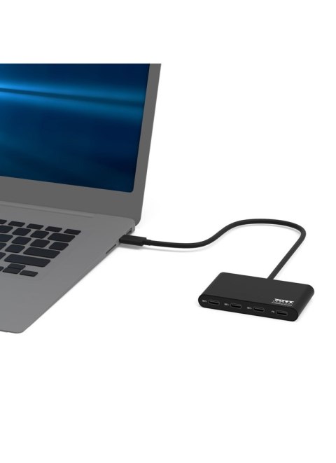 Port Designs 900147 huby i koncentratory USB Type-C 5000 Mbit/s Czarny
