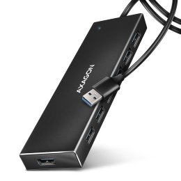 Axagon HUE-F7A 7x USB 3.2 Gen 1 ALU FLAT hub micro power IN 1m USB-A USB 3.2 Gen 1 (3.1 Gen 1) Type-A 5000 Mbit/s Czarny
