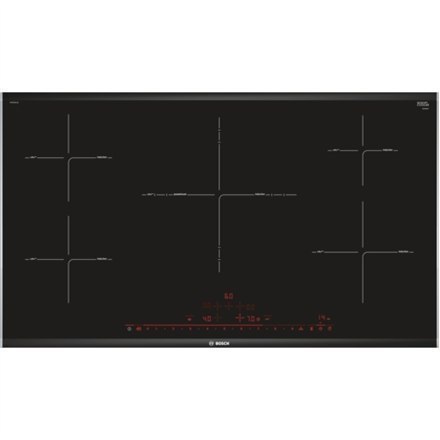 Bosch Hob PIV975DC1E Induction, Number of burners/cooking zones 5, Black, Display, Timer, 91.6 cm