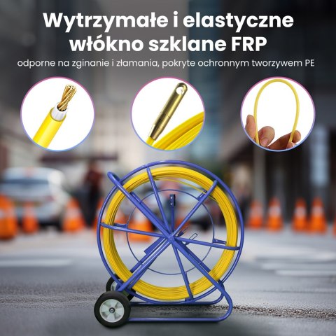 Extralink Pilot do przeciągania kabli Pilot 8mm 200m włókno szklane FRP, śr. 8mm, dł. 200m, żółty