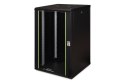 Digitus Szafa sieciowa wisząca Unique 19" 20U rack 600x600, drzwi szyba, czarny, niedzielona, złożona, 100kg