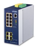PLANET Industrial 8-Port GE PoE+ 2*1G SFP+ 2*2,5G SFP - 8-Port Zarządzany L2+ Gigabit Ethernet (10/100/1000) Obsługa PoE Alumini