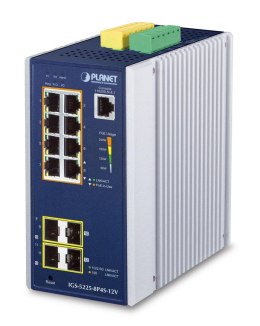 PLANET Industrial 8-Port GE PoE+ 2*1G SFP+ 2*2,5G SFP - 8-Port Zarządzany L2+ Gigabit Ethernet (10/100/1000) Obsługa PoE Alumini