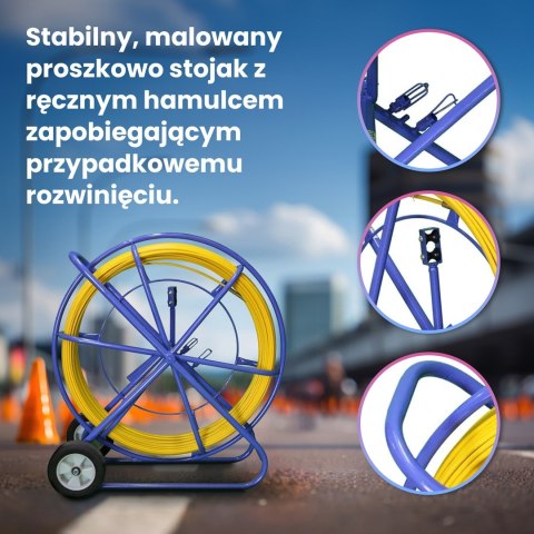 Extralink Pilot do przeciągania kabli Pilot 8mm 150m włókno szklane FRP, śr. 8mm, dł. 150m, żółty