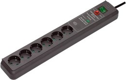 Brennenstuhl Secure-Tec Surge Protection 15.000 A Czarny 6 x gniazdo sieciowe 3 m