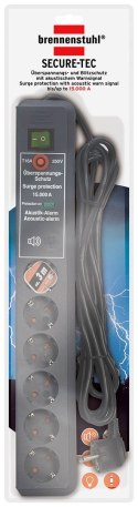 Brennenstuhl Secure-Tec Surge Protection 15.000 A Czarny 6 x gniazdo sieciowe 3 m