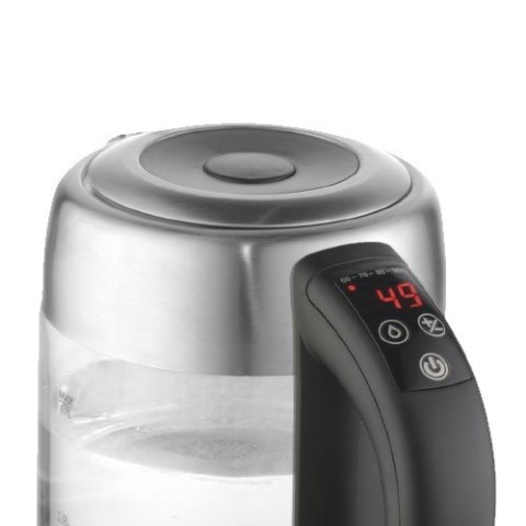 Adler AD 1247 NEW czajnik elektryczny 1,7 l 2200 W Orzech laskowy, Stal nierdzewna, Przezroczysty