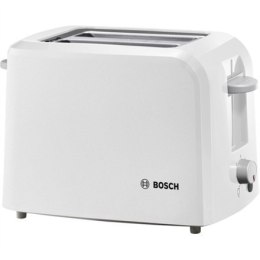 Bosch Toaster TAT3A011 White, Plastic, 980 W, Number of slots 2, Number of power levels 6, Bun warmer included