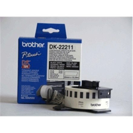 Brother | DK-22211 | Etykiety | Termiczne | Białe | Rolka (2,9 cm x 15,2 m)