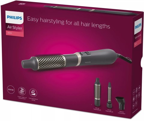 Philips 3000 series BHA301 Zestaw do stylizacji włosów Ciepły Czarny 800 W 1,8 m