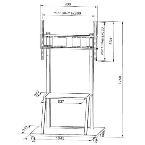 Techly ICA-TR30 uchwyt do tablic informacyjnych 2,54 m (100") Czarny