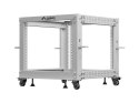 Otwarty Rack 19" 9U 600x600-1100 regulowany szary Lanberg