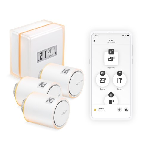 Zestaw: termostat + 3 zawory Netatmo NBU-NTH-NAV