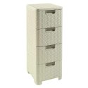 Regał z szufladami 4x14L rattan kremowy 209907 CURVER