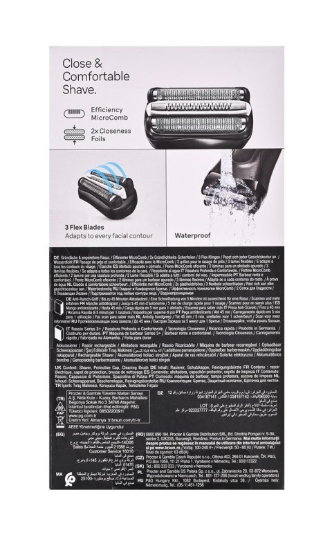 Braun Serie 3 3000S Golarka foliowa Szary