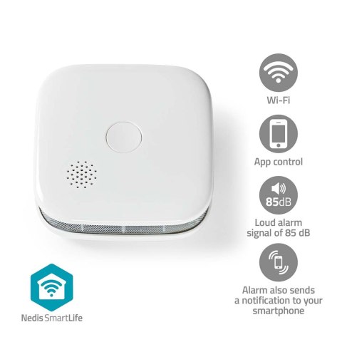 Nedis WIFIDS21WT inteligentny czujnik dymu Wykrywacz próbek powietrza Połączenia bezprzewodowe