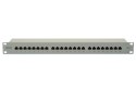 Digitus Panel krosowy (patch panel) 19'' 24x RJ45, LSA poziom, kat.5e, ekranowany, 1U, szary, prowadnica kabli