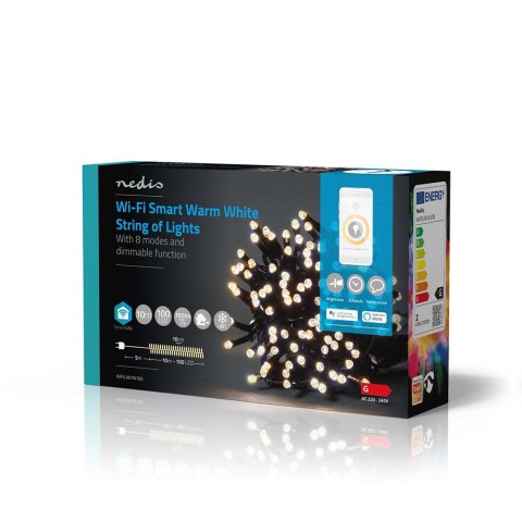 Nedis WIFILX01W100 oświetlenie dekoracyjne Lekki łańcuch do dekoracji 100 szt. LED 2,21 W G