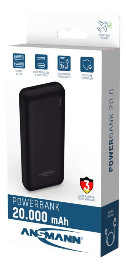 Ansmann PB212 Litowo-polimerowy (LiPo) 20000 mAh Czarny