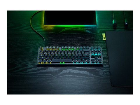 Razer Huntsman V3 Tenkeyless 8 kHz | Klawiatura do gier | Przewodowa | US | Analogowe przełączniki optyczne Razer Gen-2 | Czarna
