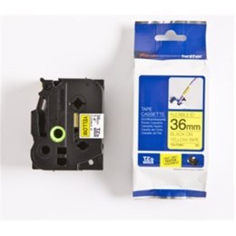 Brother TZe-FX661 Flexible ID Laminated Tape Black on Yellow, TZe, 8 m, 3.6 cm