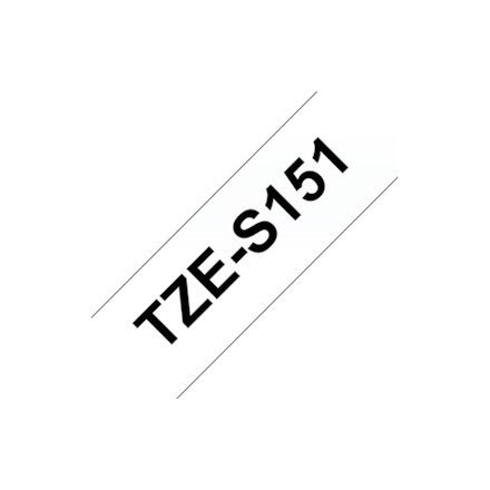 Brother TZe-S151 Strong Adhesive Laminated Tape Black on Clear, TZe, 8 m, 2.4 cm