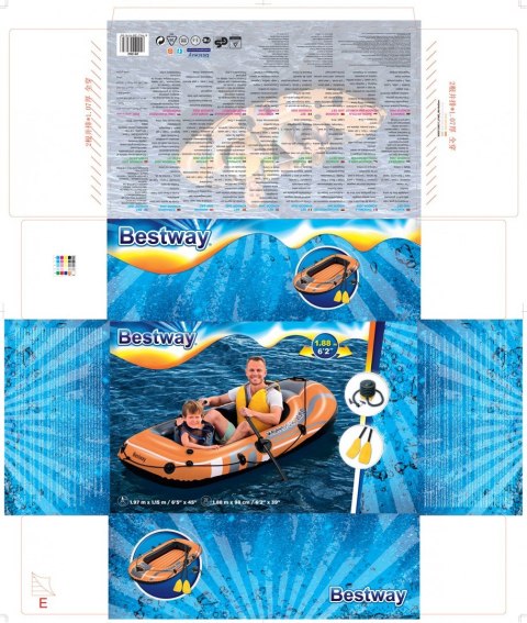 Bestway 61062 Ponton dmuchany 188x98cm