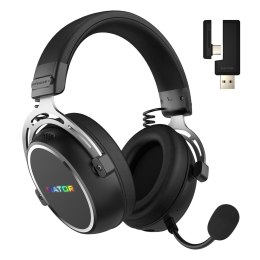 HATOR Hypergang 3 Wireless Zestaw słuchawkowy Bezprzewodowy Opaska na głowę Gaming USB Type-C / USB Type-A Bluetooth Czarny