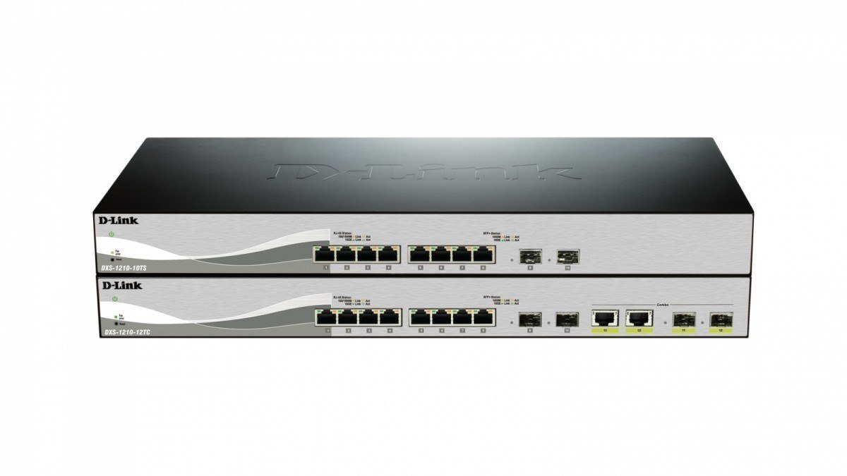D-Link Switch DXS-1210-12TC Web Management, Desktop, 10 Gbps (RJ-45) ports quantity 8, SFP+ ports quantity 2, Combo ports quanti
