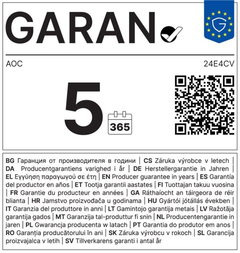Podstawowy monitor AOC model 24E4CV