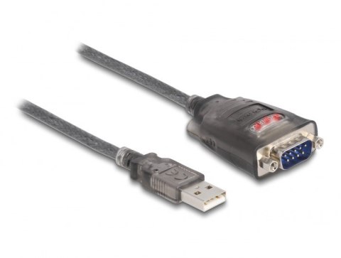 DeLOCK Adapter USB 2.0 Typu-A na 1 x złącze męskie szeregowe RS-232 D-Sub 9 pinów z wkrętami, 3 x LED, 1 m