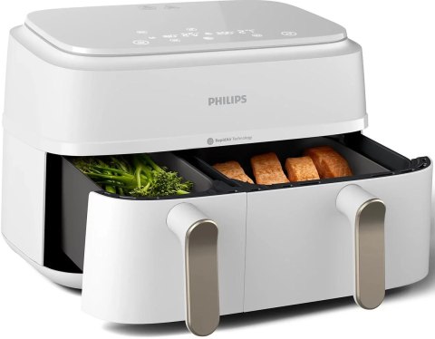 Frytkownica Philips z dwoma koszami | NA353/10 seria 3000 | Moc 2750 W | Pojemność 9 l | Rapid Air Plus | Biała