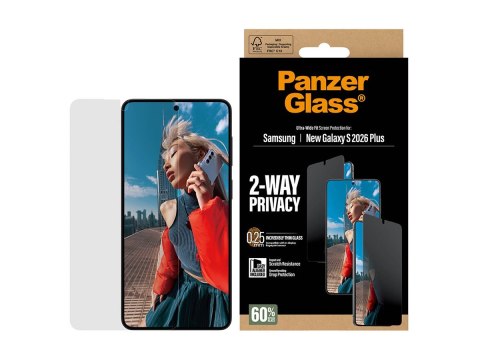 Dwustronna folia ochronna PanzerGlass zapewniająca prywatność do nowego Samsunga Galaxy S26 Plus | Ultra-szeroki krój z funkcją 