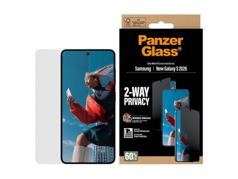 Dwustronna folia ochronna zapewniająca prywatność PanzerGlass do nowego Samsunga Galaxy S26 | Ultra-szeroki krój z funkcją EasyA