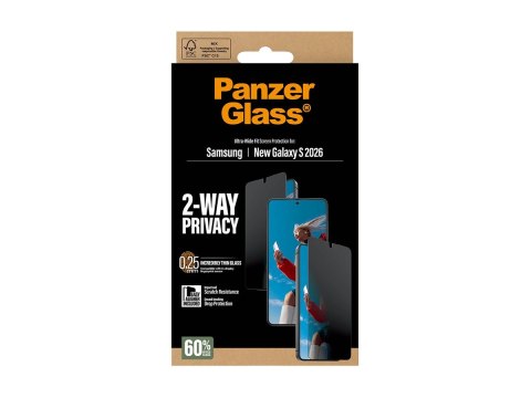 Dwustronna folia ochronna zapewniająca prywatność PanzerGlass do nowego Samsunga Galaxy S26 | Ultra-szeroki krój z funkcją EasyA