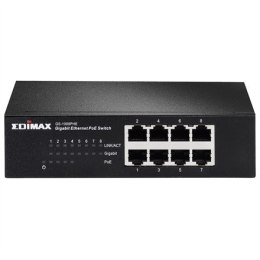 Edimax Switch GS-1008PHE Unmanaged, Desktop, 1 Gbps (RJ-45) ports quantity 8, PoE ports quantity 4, Power supply type External