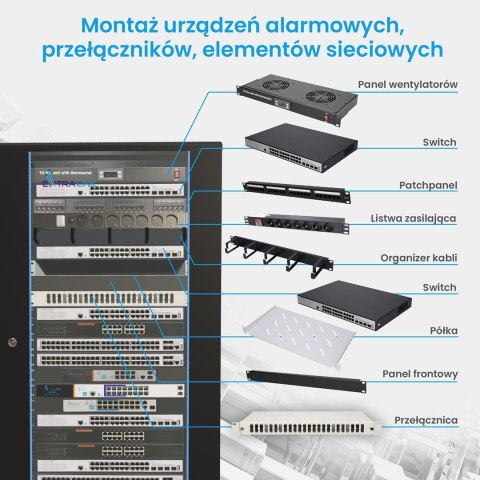 Extralink Szafa rack 27U 800x800 Czarna stojąca