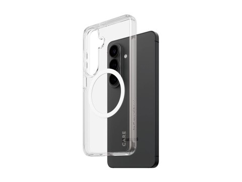 Etui CARE marki PanzerGlass z serii Urban Explorer, przezroczyste z białym elementem Qi, do nowego Samsunga Galaxy S26 | PanzerG