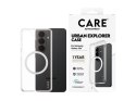 Etui CARE marki PanzerGlass z serii Urban Explorer, przezroczyste z białym elementem Qi, do nowego Samsunga Galaxy S26 | PanzerG
