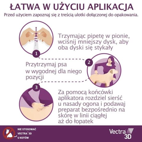 Ceva Vectra 3D dla psów 25-40kg pipety przeciw pasożytom 3szt