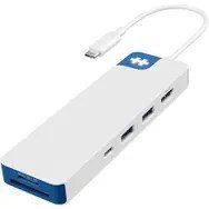 HYPER HD4102BUGL huby i koncentratory USB 3.2 Gen 1 (3.1 Gen 1) Type-C 5000 Mbit/s Niebieski, Biały