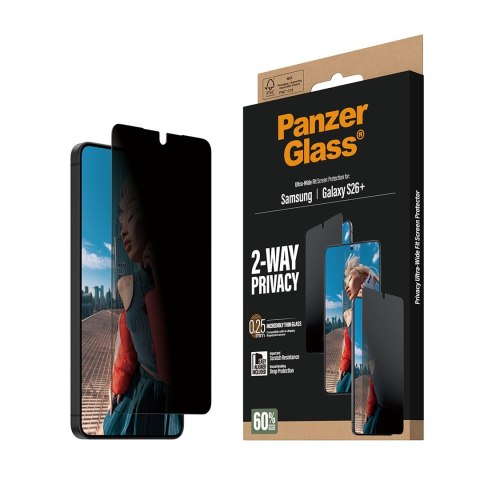 PanzerGlass ® 2-Way Privacy Screen Protector Samsung Galaxy S26+ | Ultra-Wide Fit w. EasyAligner Przezroczysta ochrona ekranu 1 