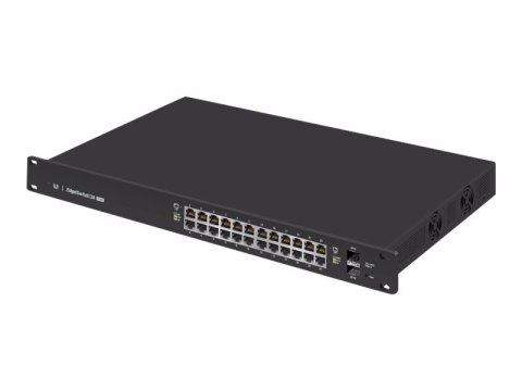 Ubiquiti ES-24-250W przełącznik sieciowy Zarządzany L2/L3 Gigabit Ethernet (10/100/1000) Obsługa PoE 1U Czarny
